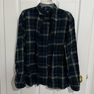Uniqlo Green and Blue Plaid Shirt